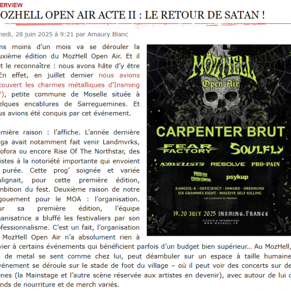 Image de Interview par Radio Métal